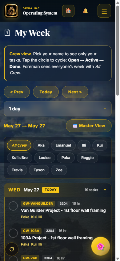 Mobile calendar for appointments managed through the EVM ecosystem